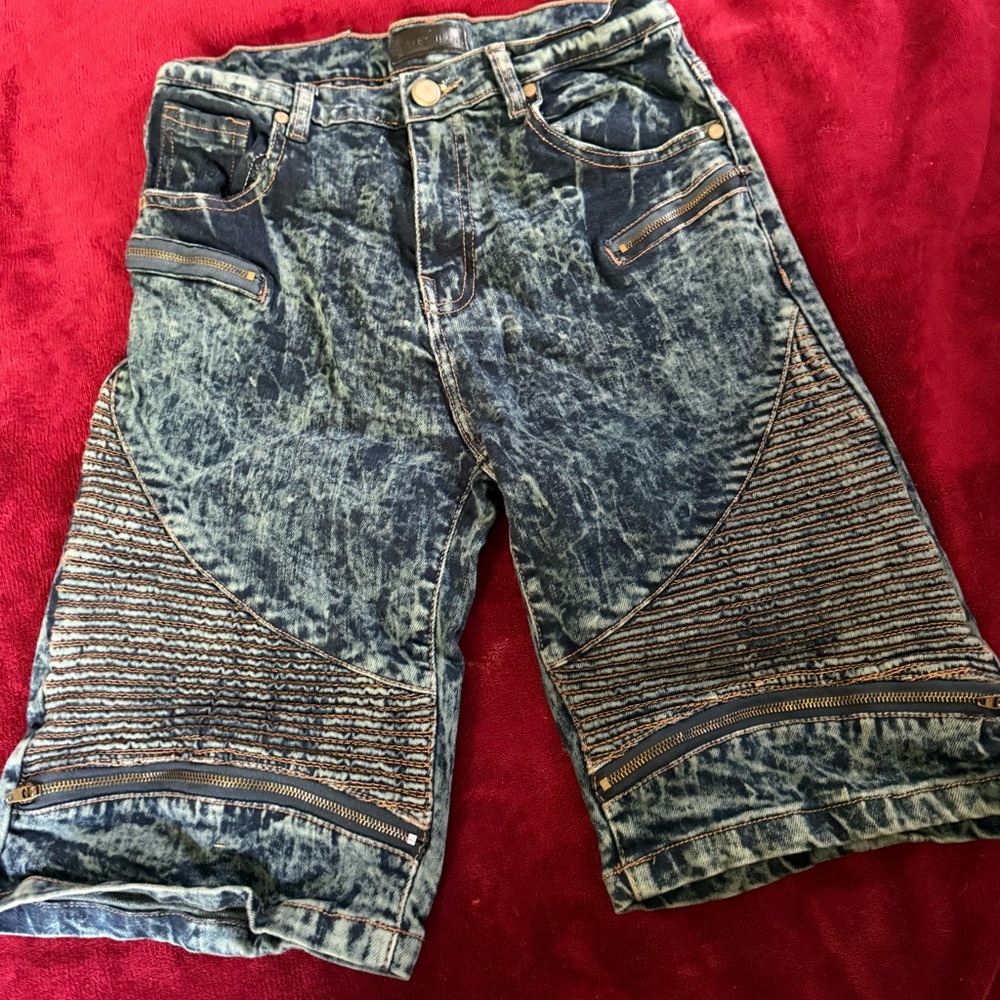 Stylish Acid Wash Denim Shorts Boys size 16